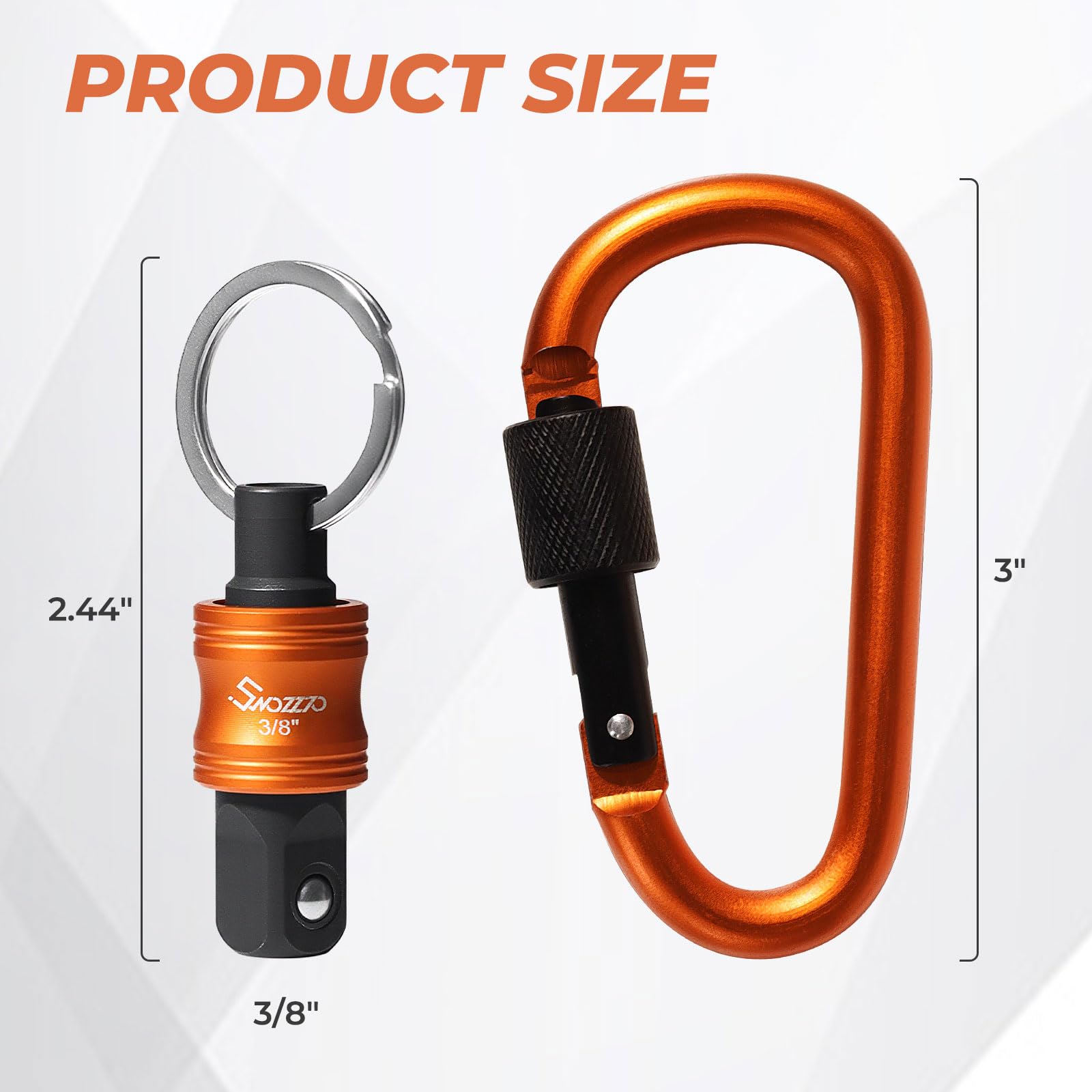 Swozzto toolbelt clip for sockets keeps equipment within reach.