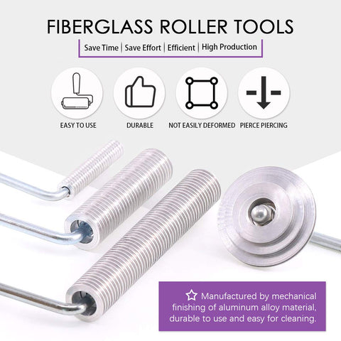 Swpeet fiberglass roller small removes bubbles on thin laminates.