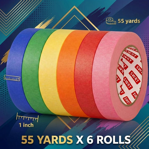 SWRT green masking tape ideal for color coding supplies and projects.