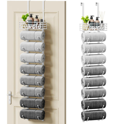 SWTYMIKI hanging towel rack over door with 9-tier design for compact spaces