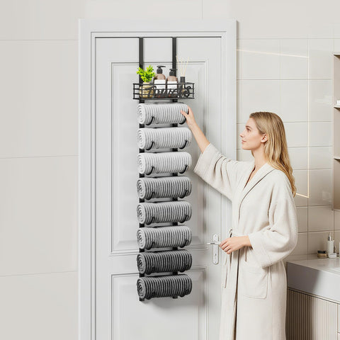 SWTYMIKI wall-mounted towel rack being installed for flexible space