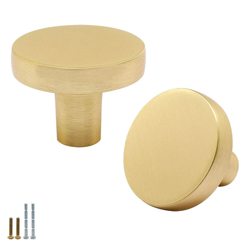 SWZHAI brushed brass round knob pack 01 highlights easy grip and timeless style