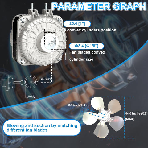 Sxmprail YZF10-20 shaft and blades close-up for reliable cooling.