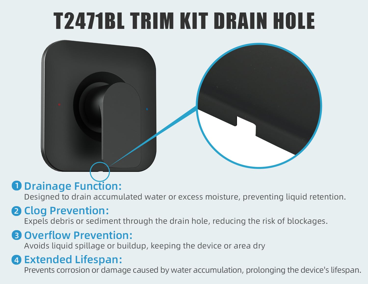 Matte black finish of Sxtrrdnary T2471BL complements modern bathrooms