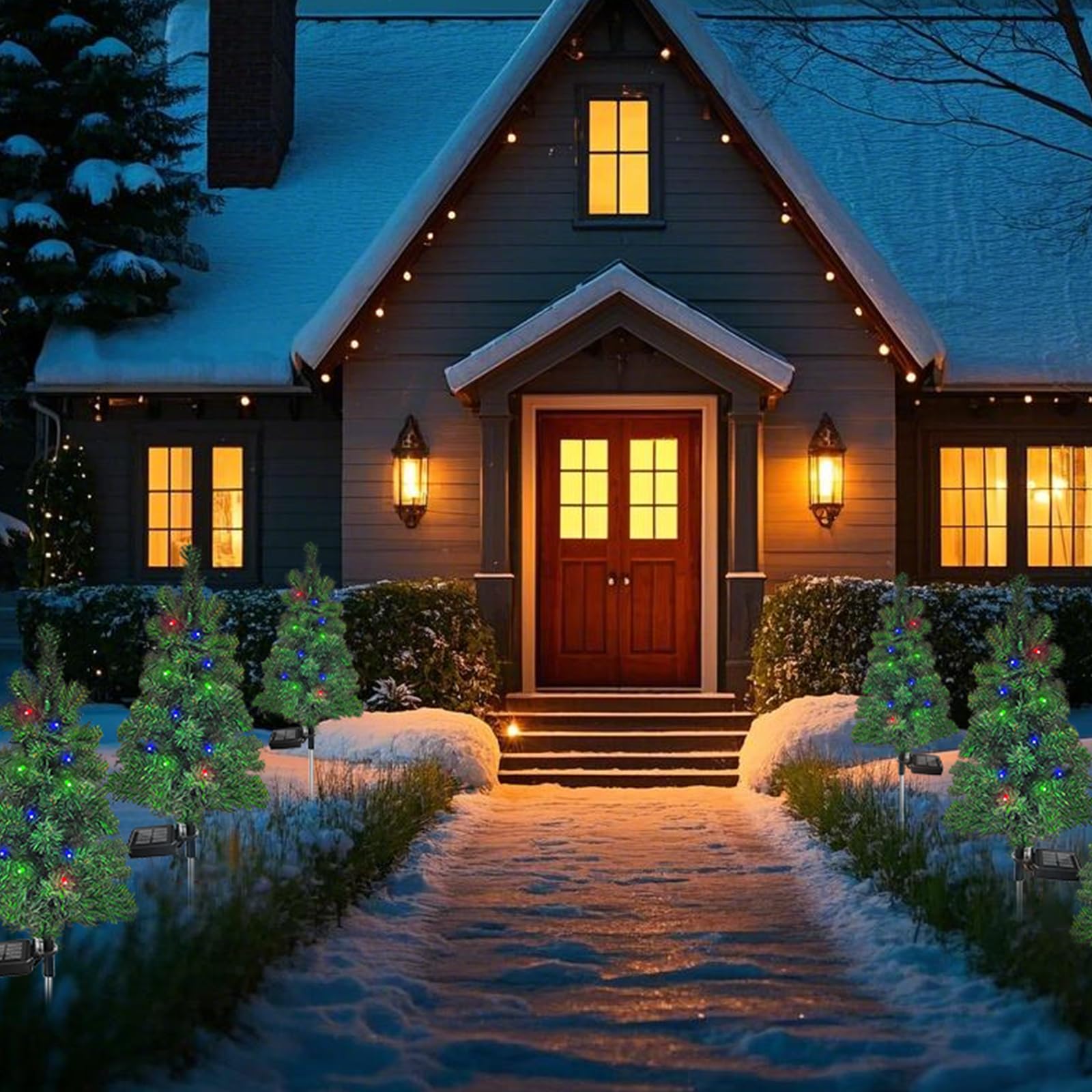 SXXSMYWR solar Christmas tree stake energy-saving outdoor decor option.