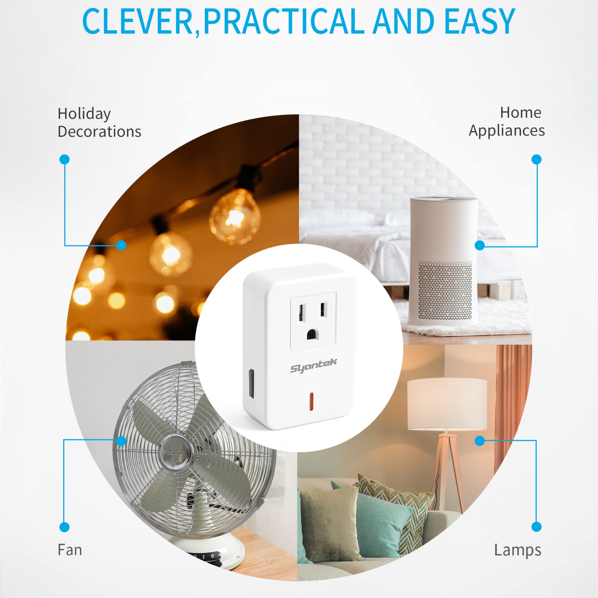 Syantek 100 ft signal range shown through walls for reliable operation.