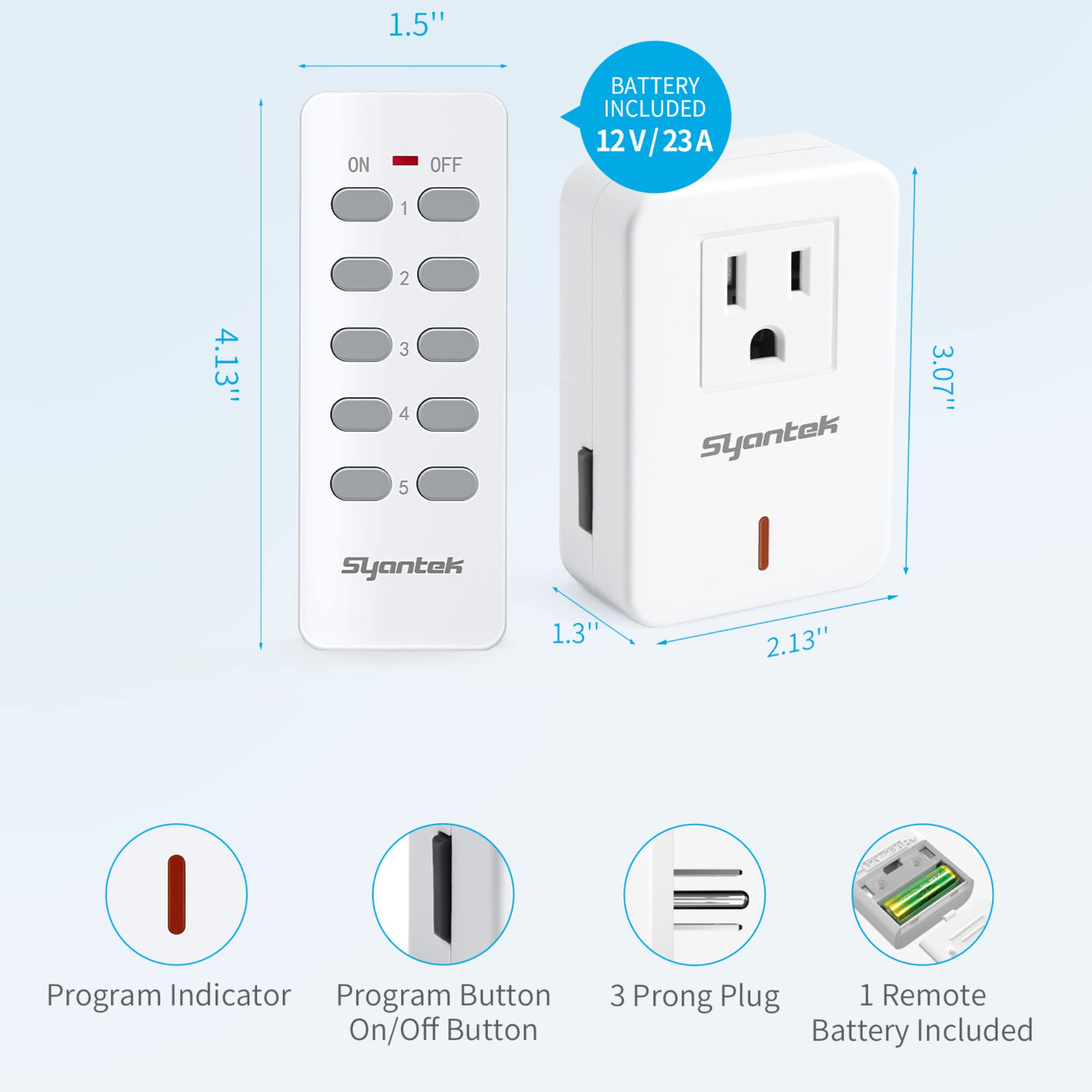 Syantek energy-saving standby-off feature helps reduce wasted power usage.