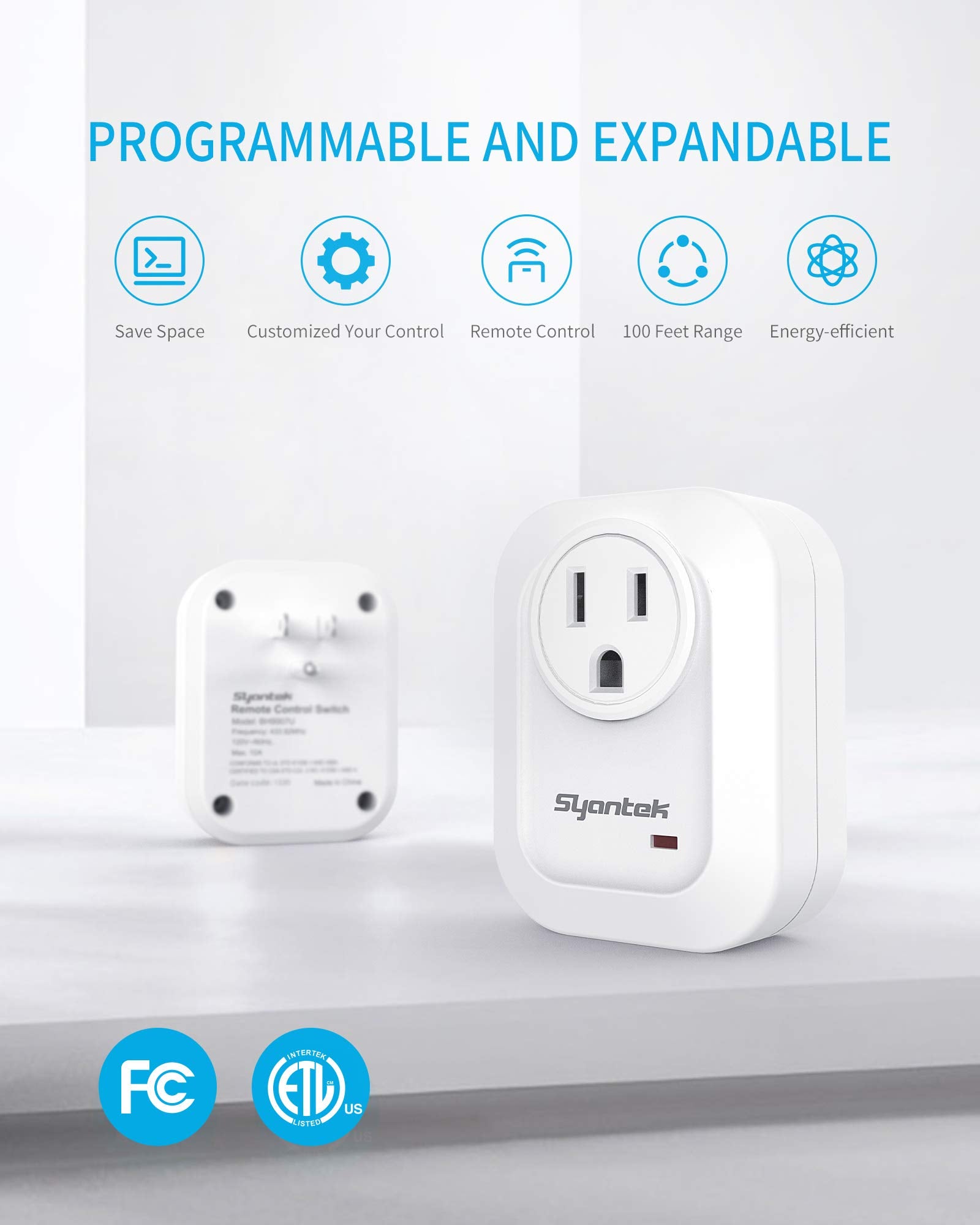 Syantek expandable remote light switch kit enables synchronized control across multiple outlets.