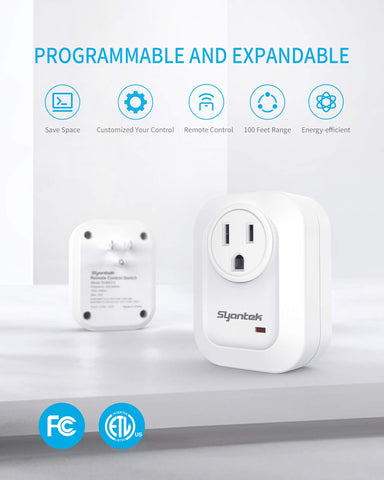Syantek expandable remote light switch kit enables synchronized control across multiple outlets.