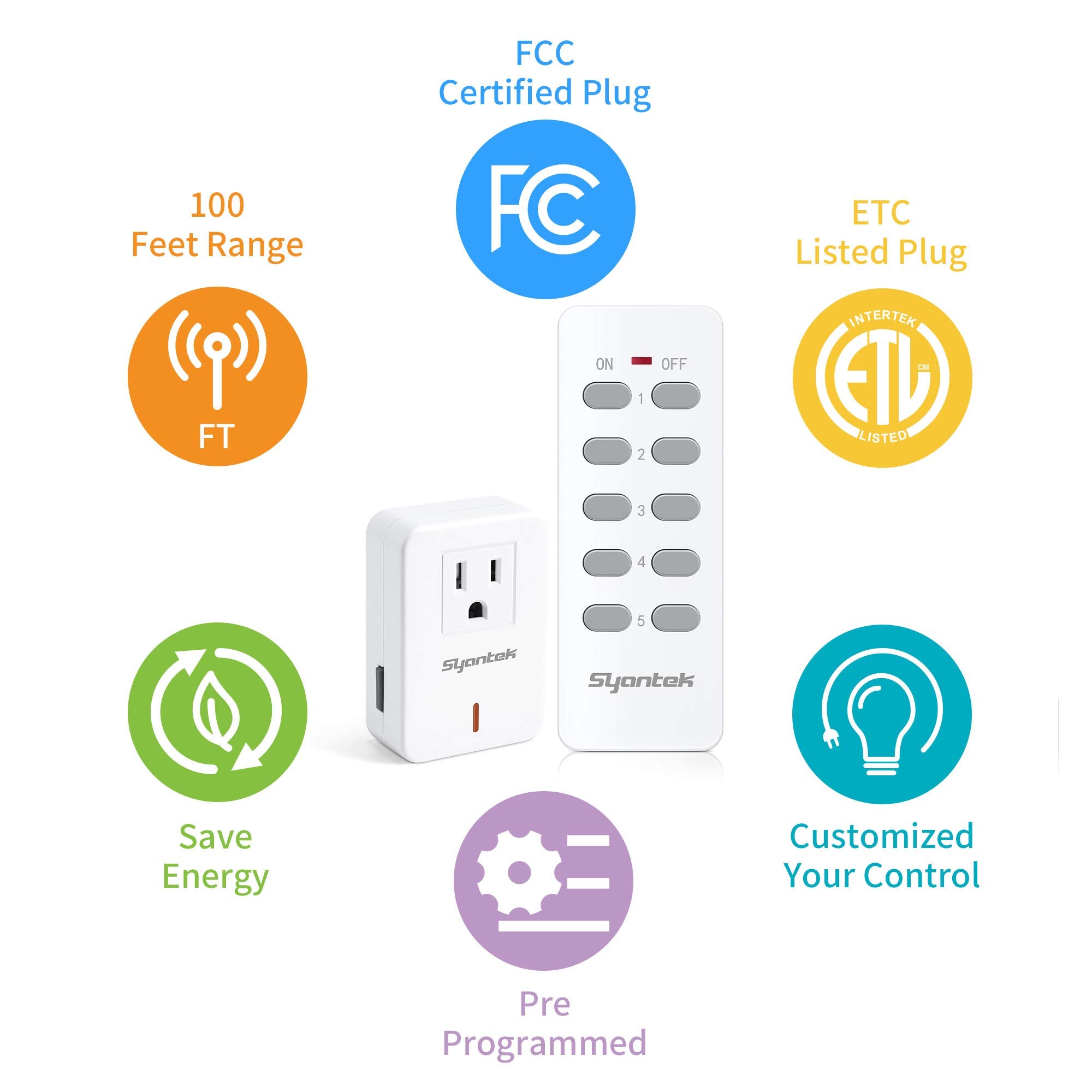 Syantek two remotes offering flexible control options on a table.