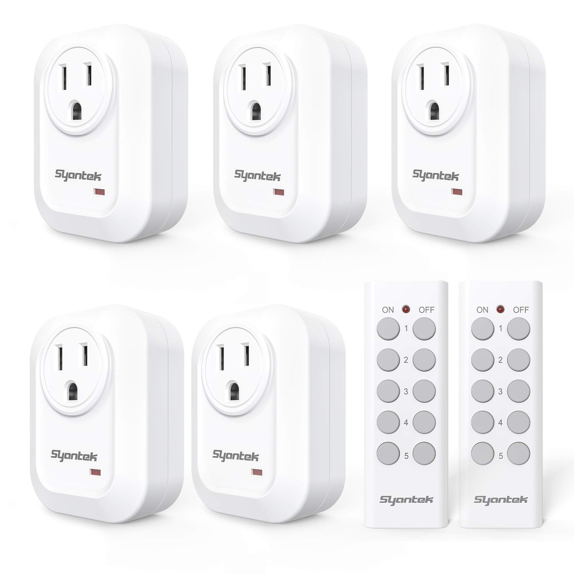 Syantek upgraded remote control outlet demonstrates effortless plug-and-play setup for multi-device control.