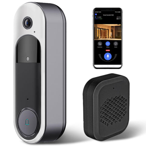 SYCAMTC wireless HD video doorbell front view showing porch monitoring benefits