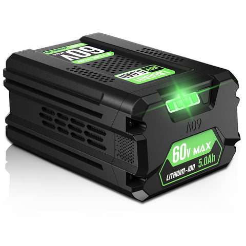 Sydelway 60V battery front view, compact and durable for prolonged outdoor tasks