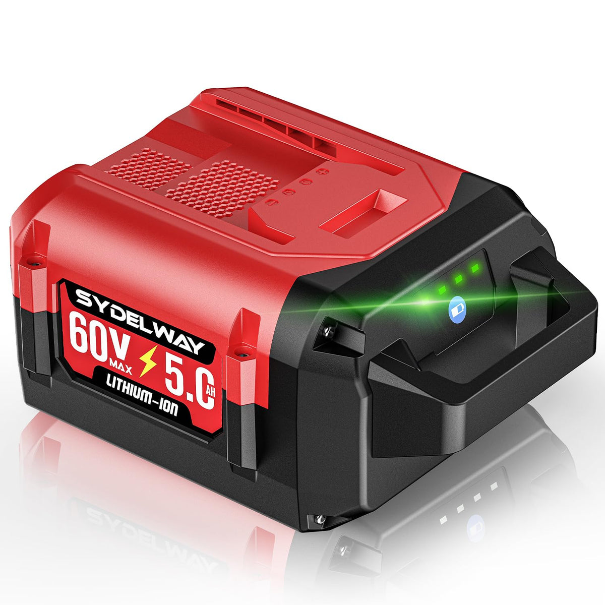 Sydelway Toro 60V 5Ah replacement front view highlighting longer runtime potential