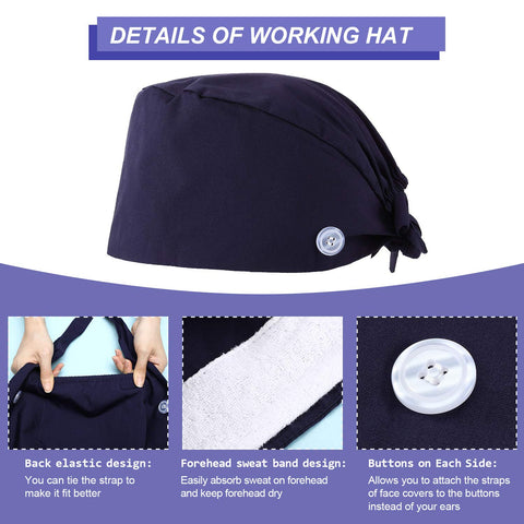 Syhood bouffant cap adjustable back demonstrates snug fit for various head sizes.