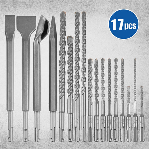 Syizyen 17-piece masonry bit set suitable for concrete, brick, and stone projects