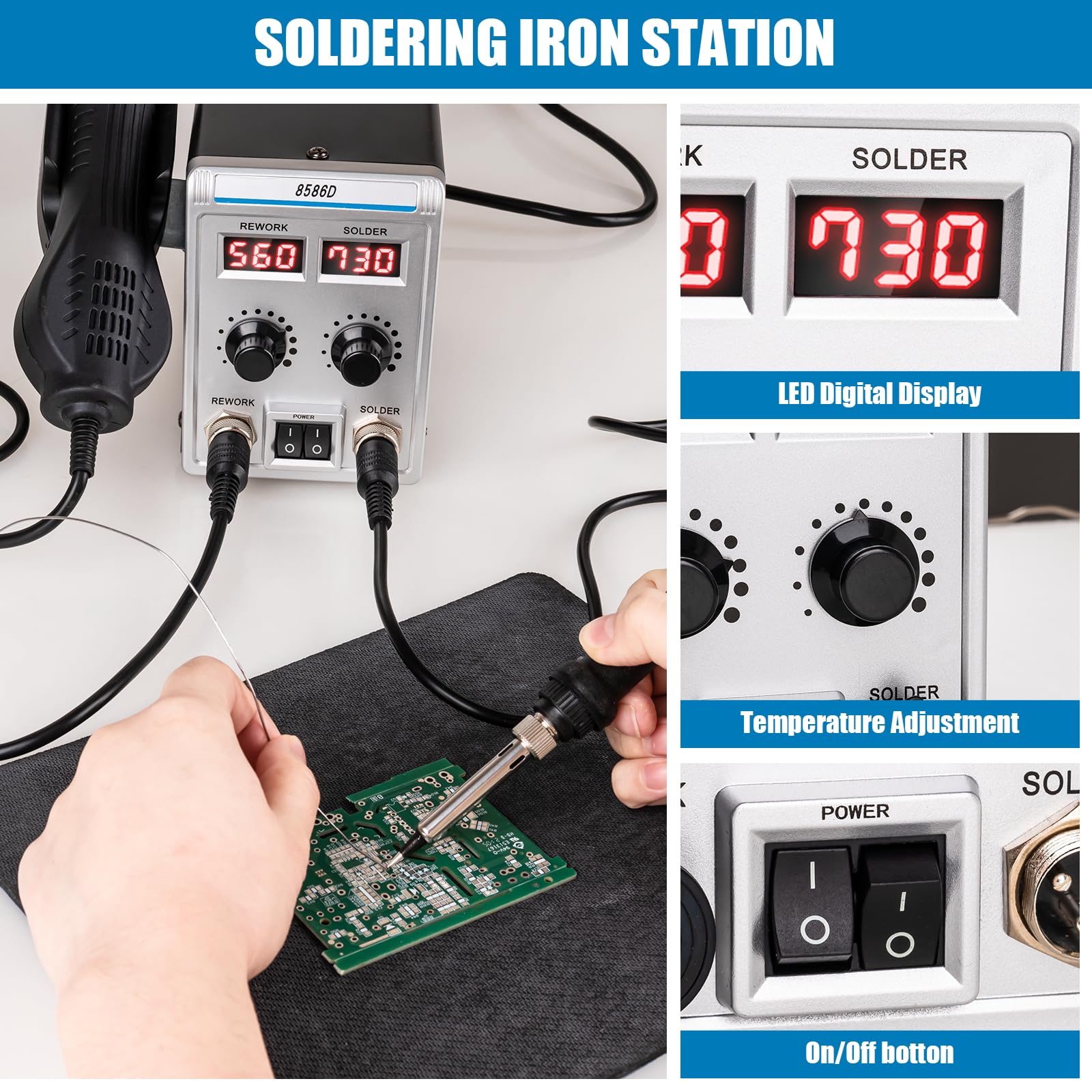 Syizyen 8586D auto-sleep function reduces idle heat exposure.