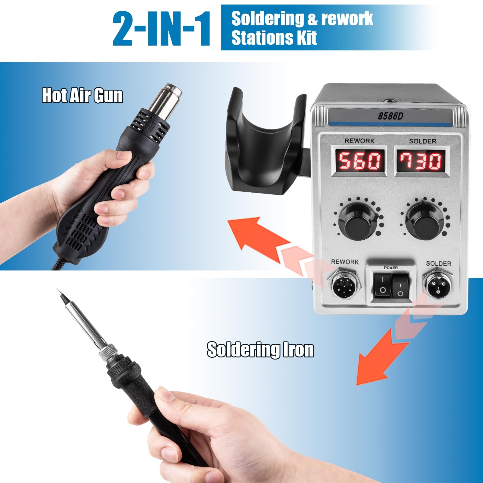 Syizyen 8586D hot-air rework station with adjustable airflow.