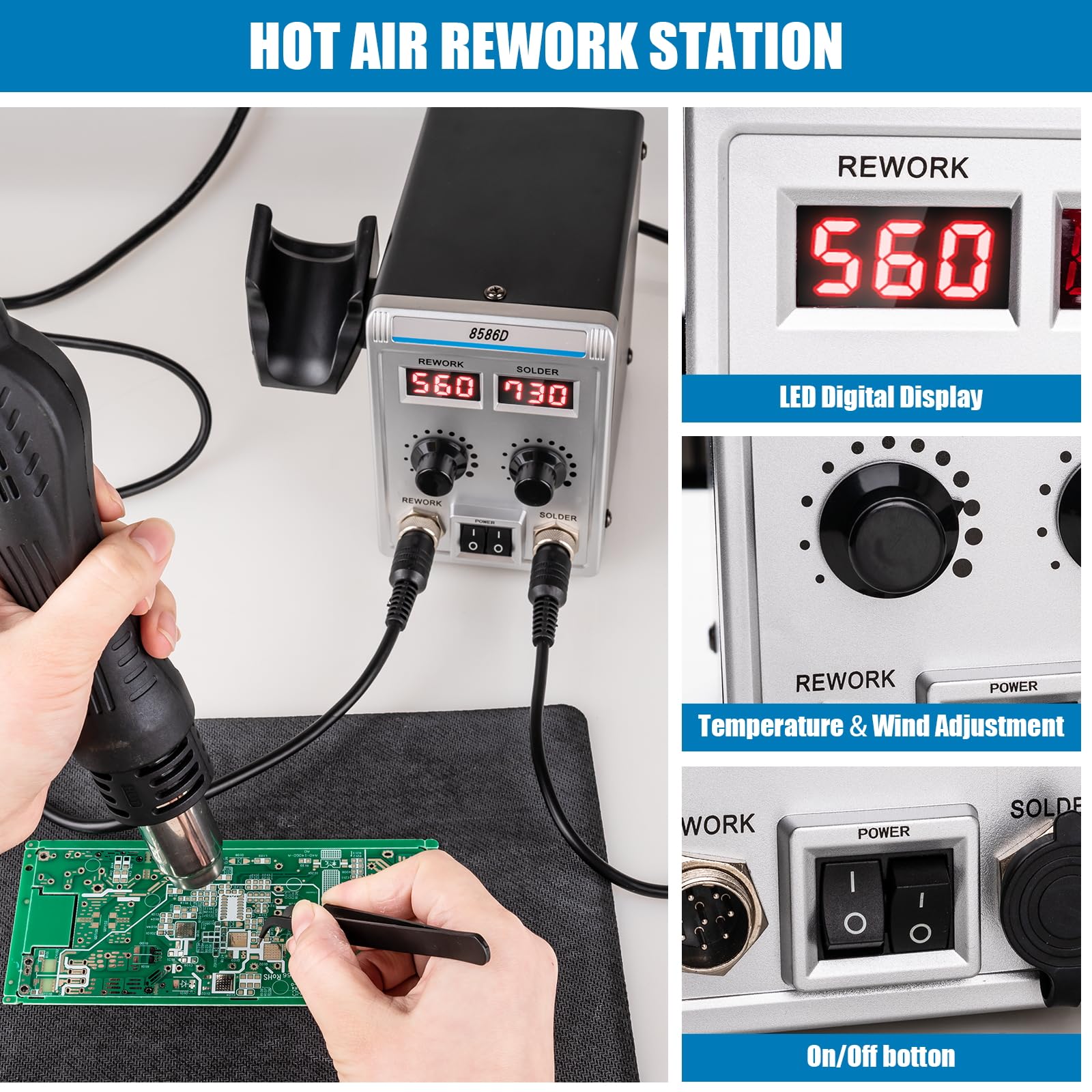 Syizyen 8586D LED temperature controls for exact settings.