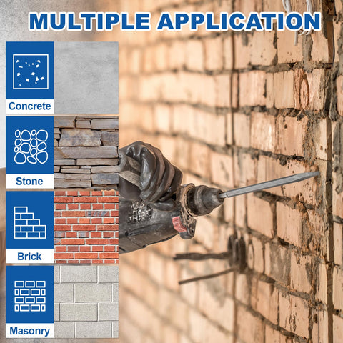 Syizyen masonry bits compatible with SDS Plus fit most rotary hammer drills