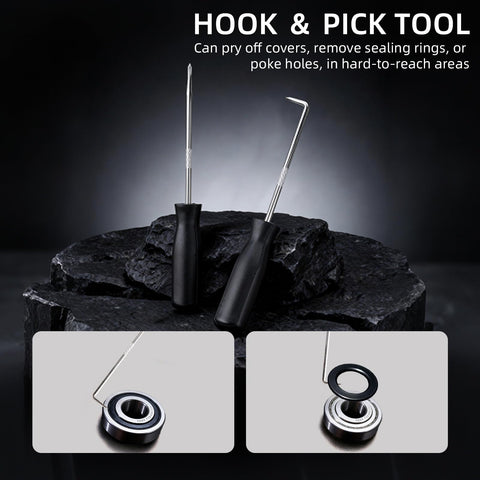 Syizyen hook tool for prying and hook-assisted ring removal