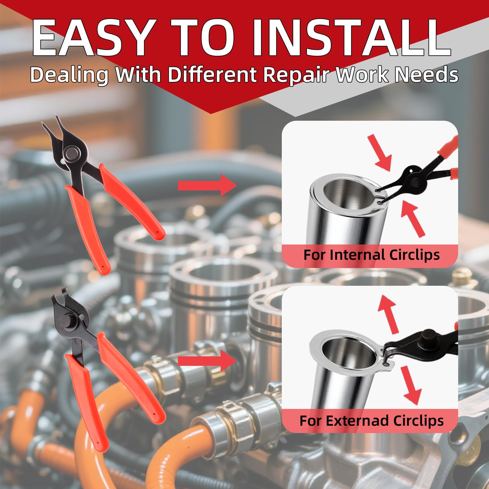 Syizyen snap ring pliers internal external conversion for versatile use