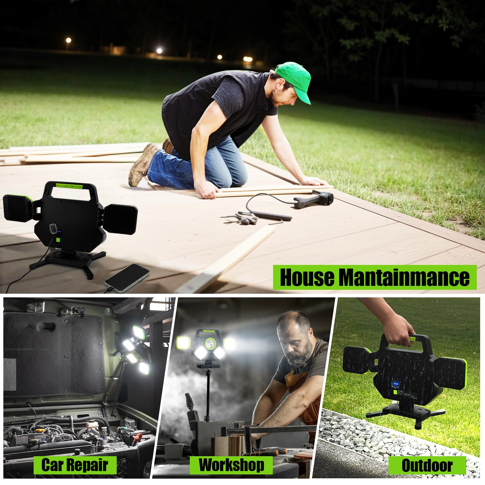 SYLSTAR IP65 waterproof design stands up to indoor and outdoor jobs.