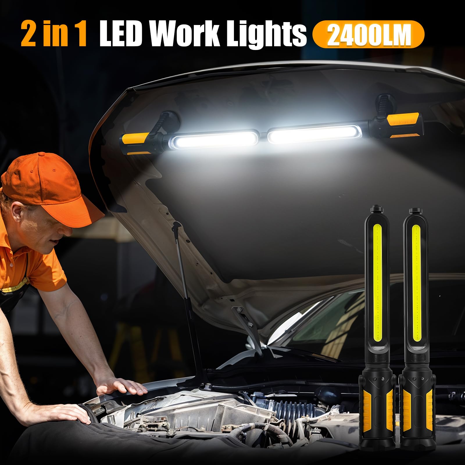 SYLSTAR dual-design mechanic light bar for flexible handheld or connected use.