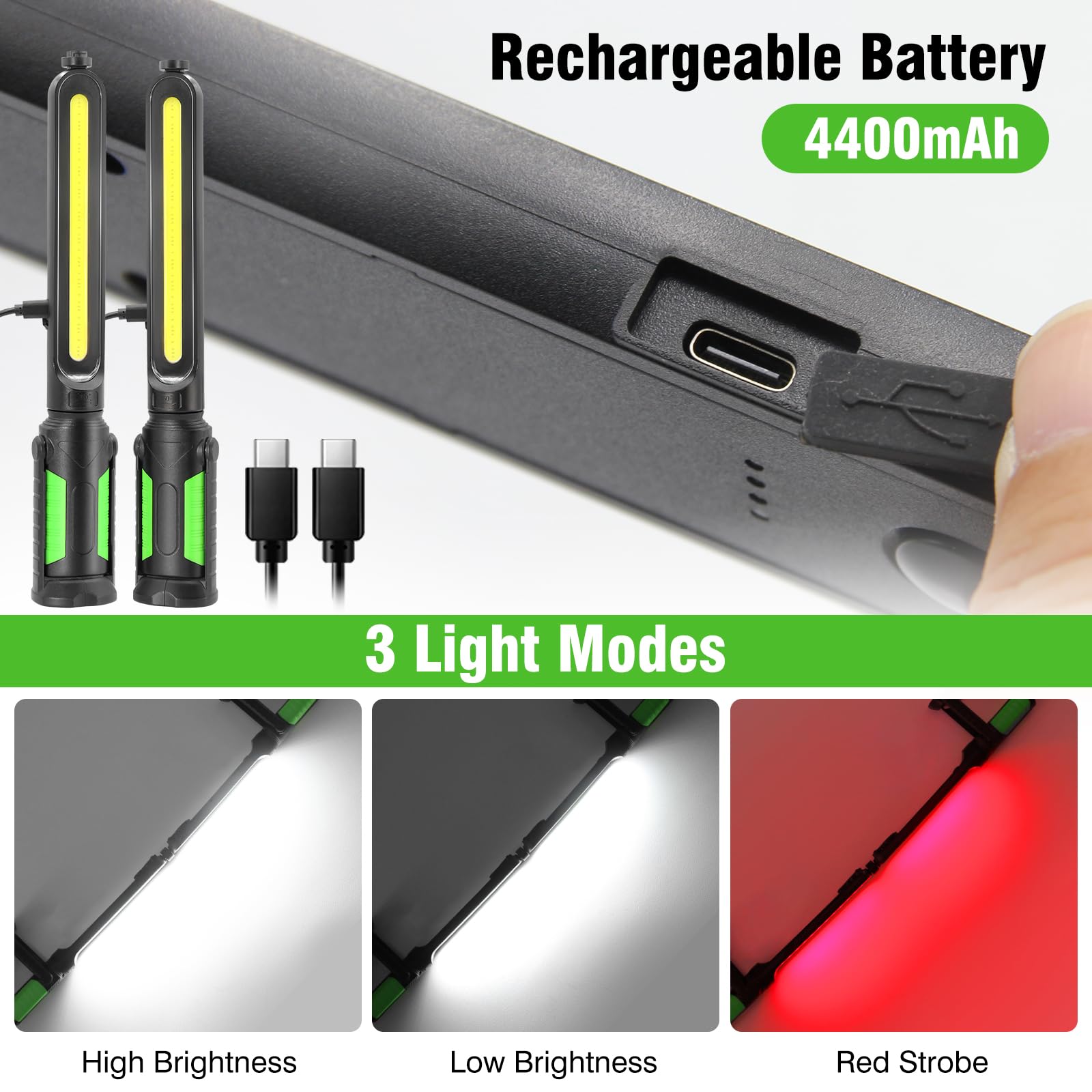 SYLSTAR work light 2400 lumens with a 13-inch COB board for clear nighttime work