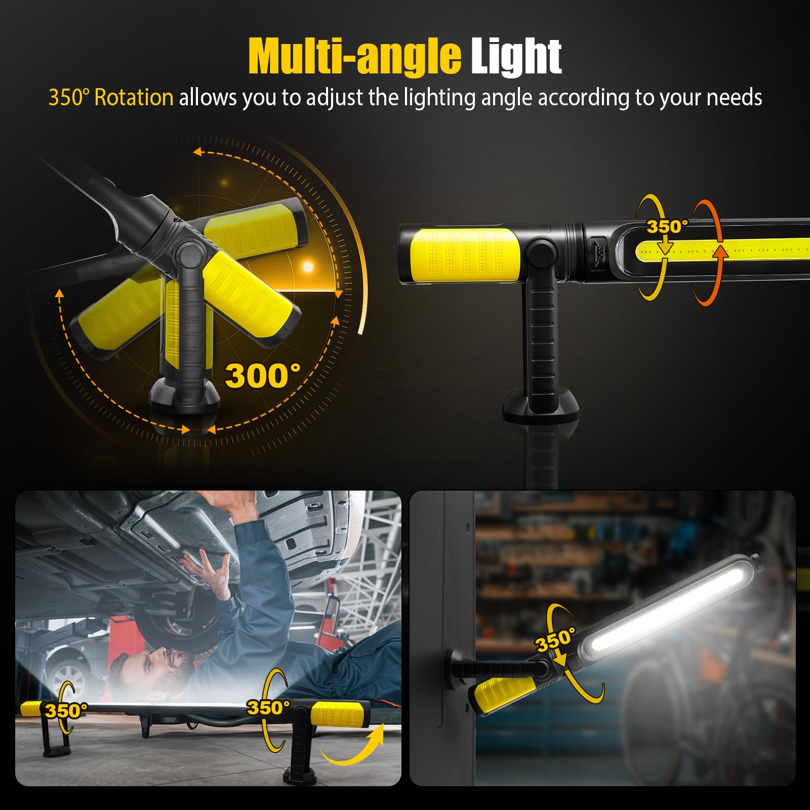 SYLSTAR work light charges via Type-C for quick reuse