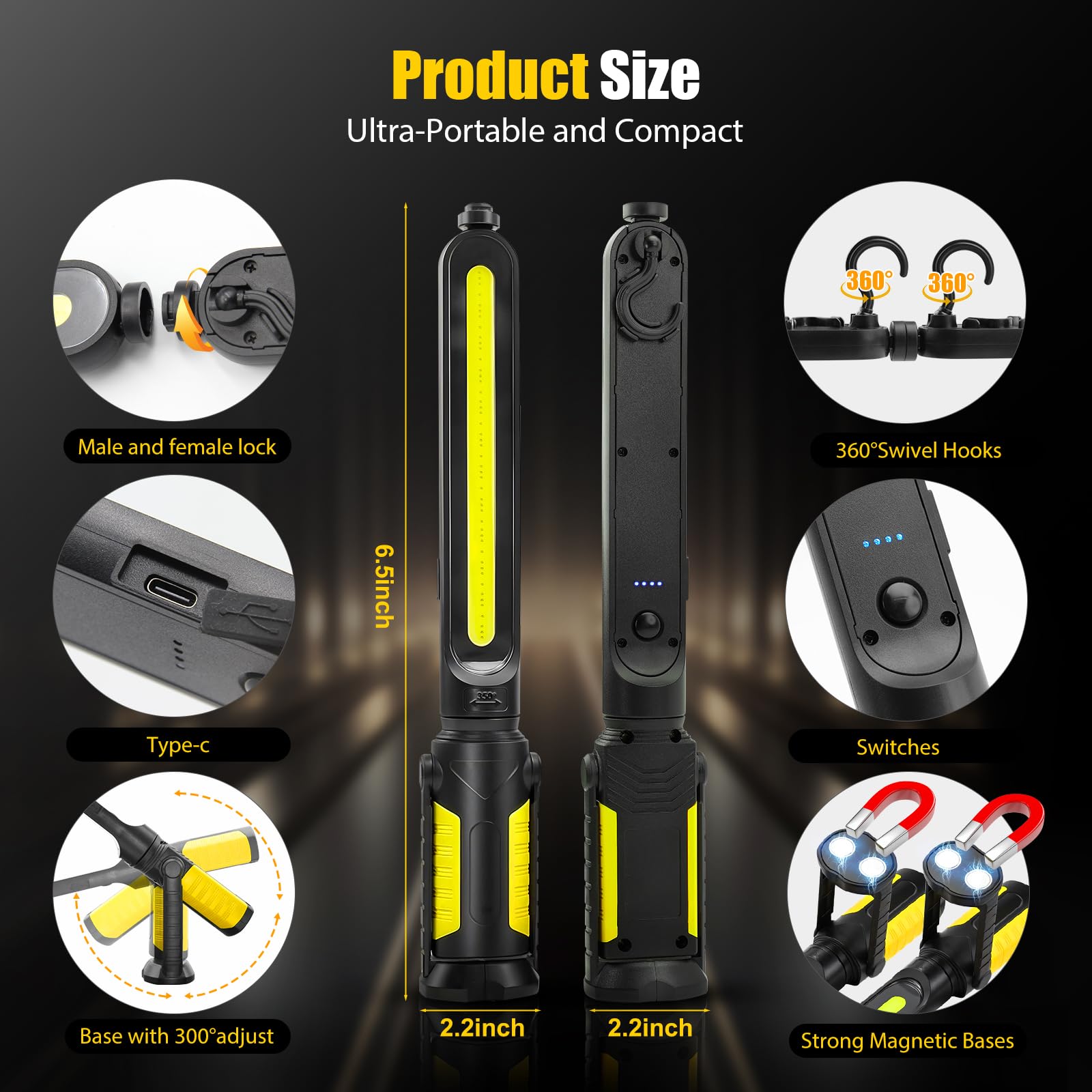 SYLSTAR work light with ultra-thin design for comfortable grip