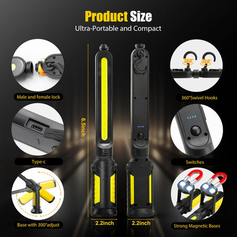 SYLSTAR work light with ultra-thin design for comfortable grip