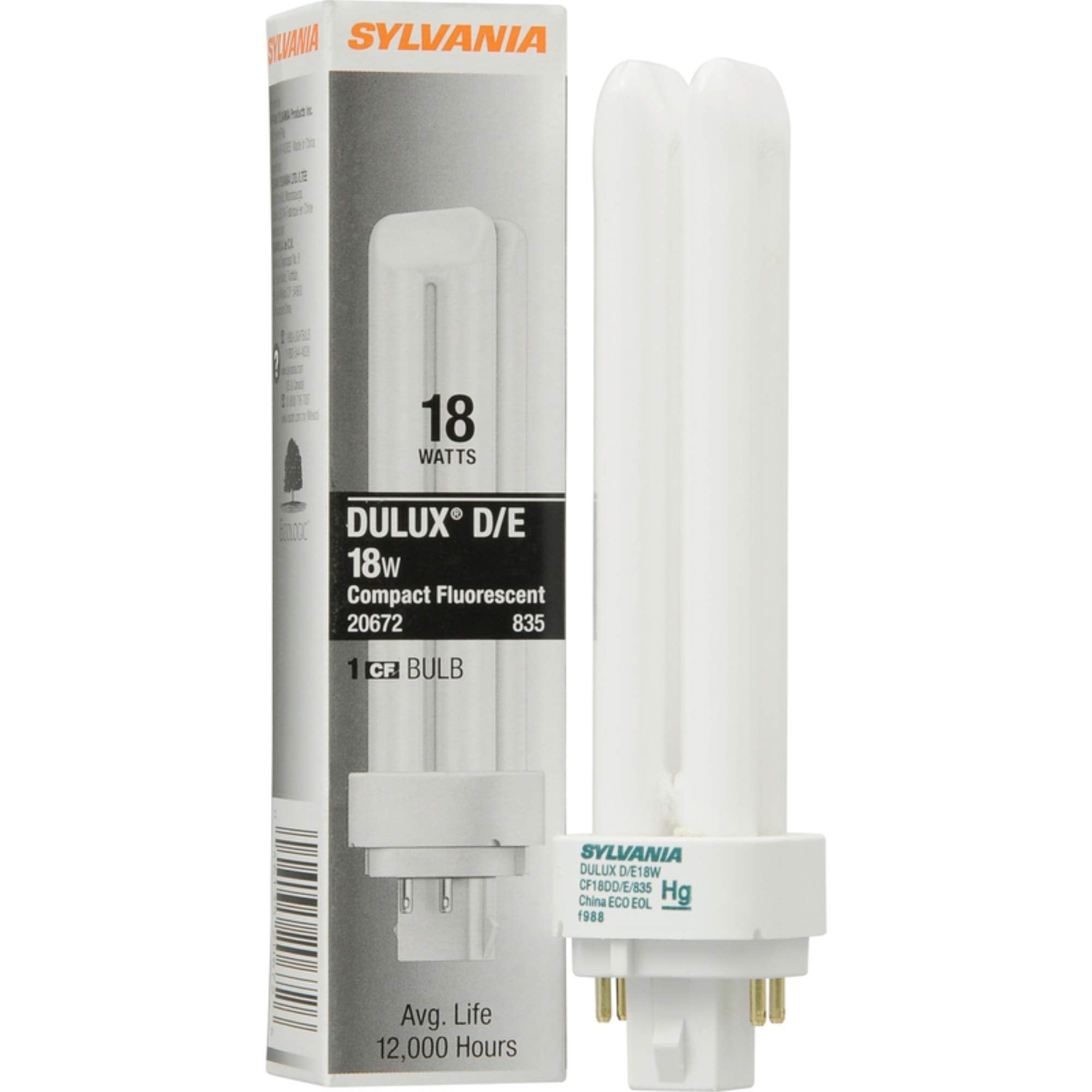 Sylvania 20672 18W 4-pin CFL double tube for energy-efficient lighting