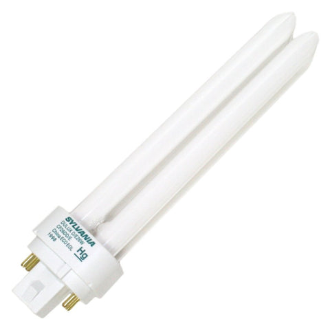 Sylvania 20684 26W CFL bulb with 4-pin G24q-3 base for warm home lighting.