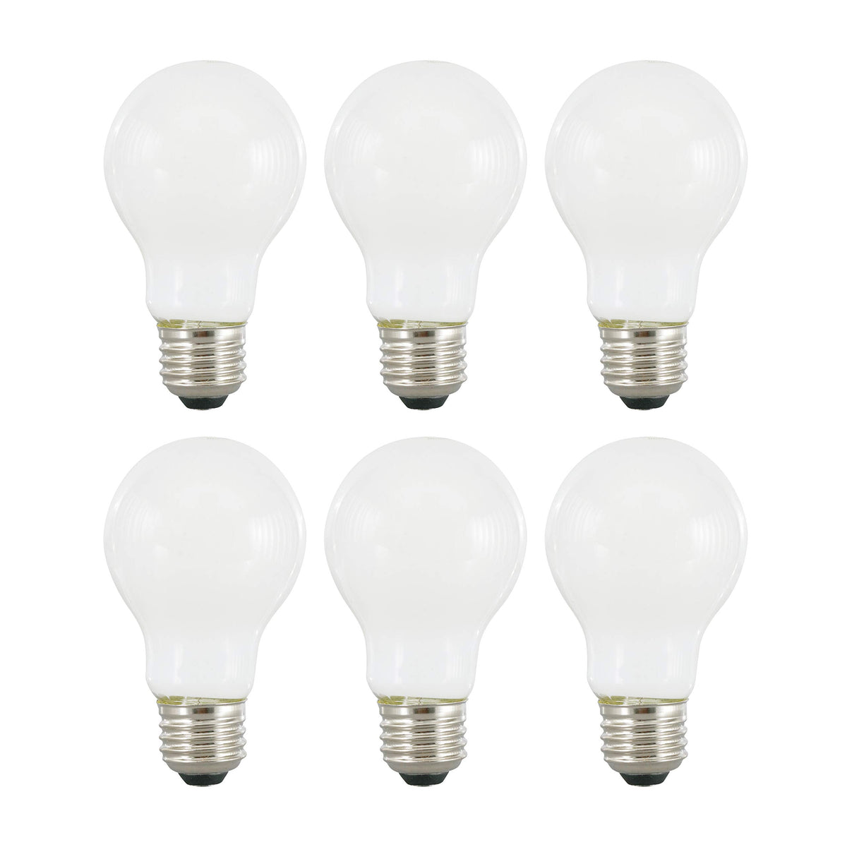 Sylvania TruWave Natural Series A19 bulb pack, top view, delivering soothing natural light for living rooms
