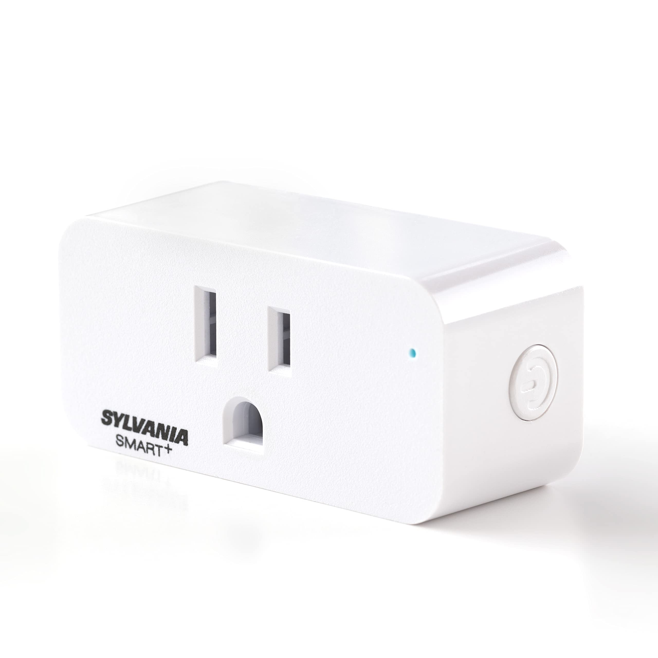 LEDVANCE Sylvania WiFi Smart Plug in-use with voice control via Alexa and Google Assistant.