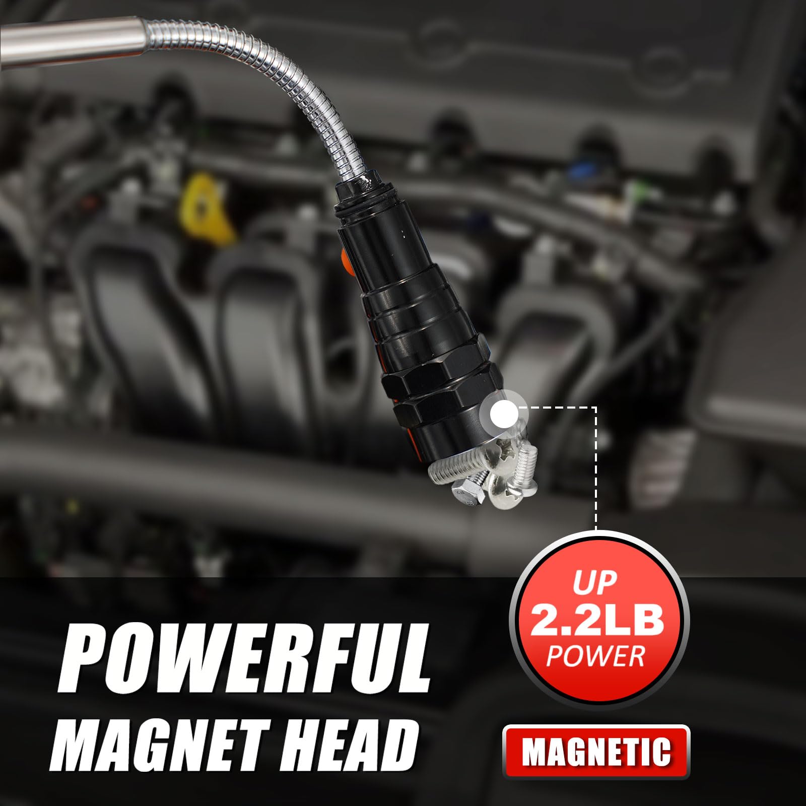 SYMNTEM strong magnet head retrieves screws and nuts from crevices