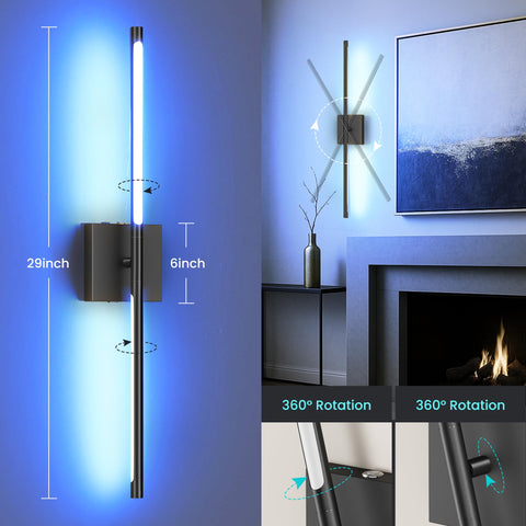 SyncGlow 29-inch LED cordless wall light for elevated hallway or bedroom ambiance