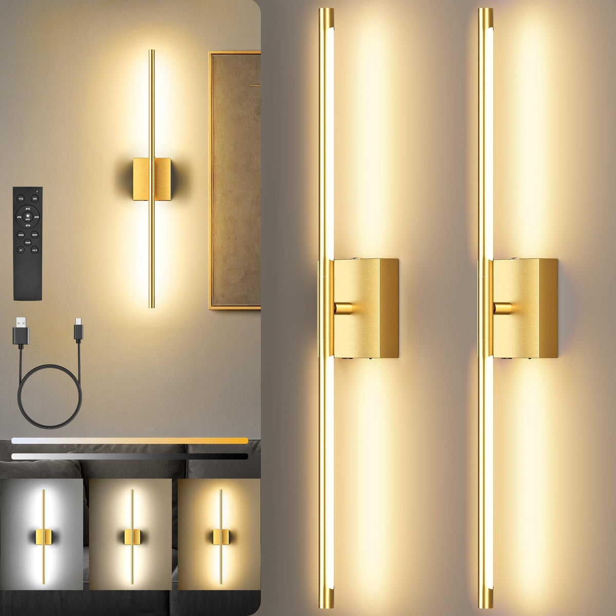 SyncGlow battery-operated wall-sconce-rotate-360 provides flexible lighting angles for any wall