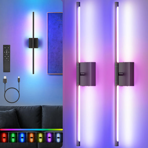 SyncGlow battery wall sconce 2-pack for seamless ambient lighting in any room