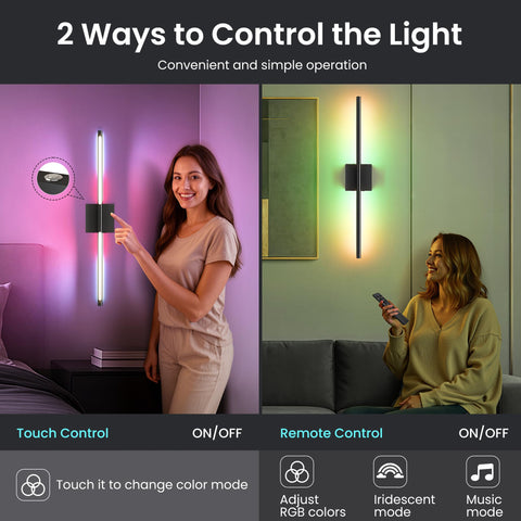 SyncGlow RGB color modes for mood-enhancing lighting without wires