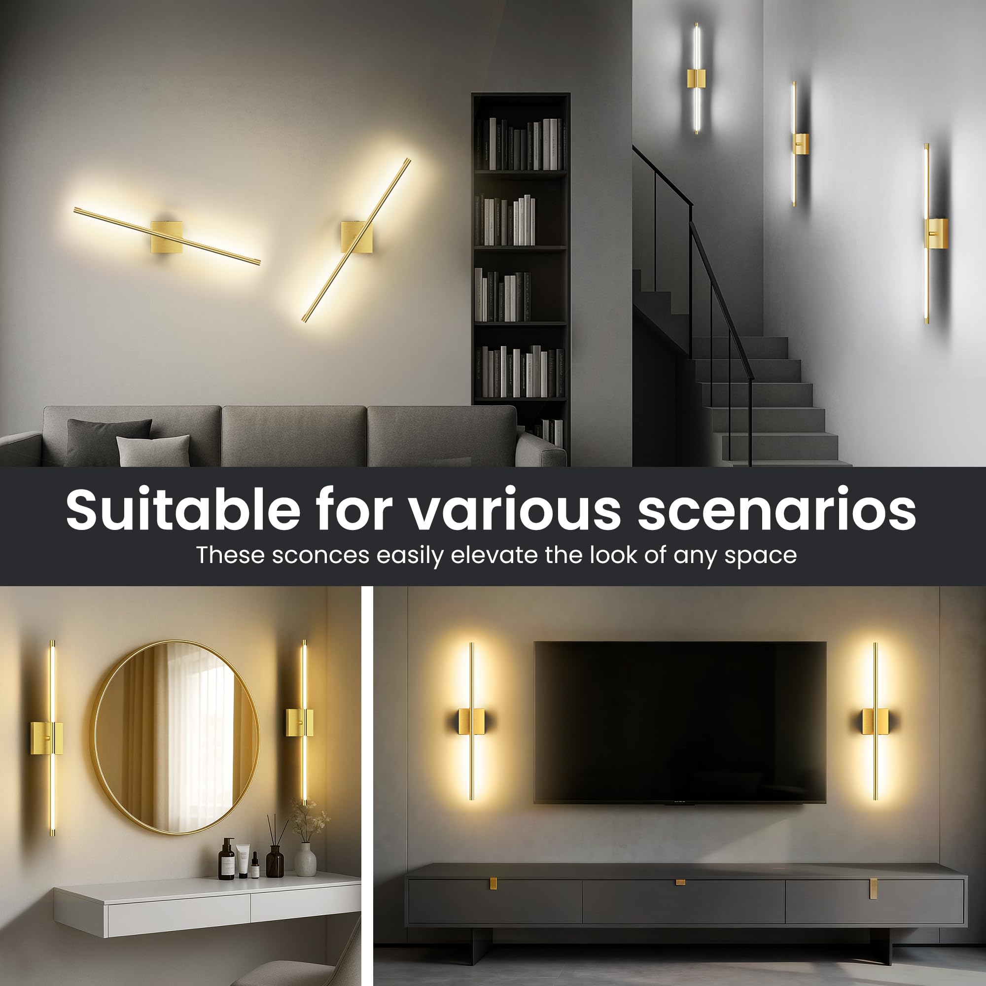SyncGlow easy-install wall-sconce requires no wiring
