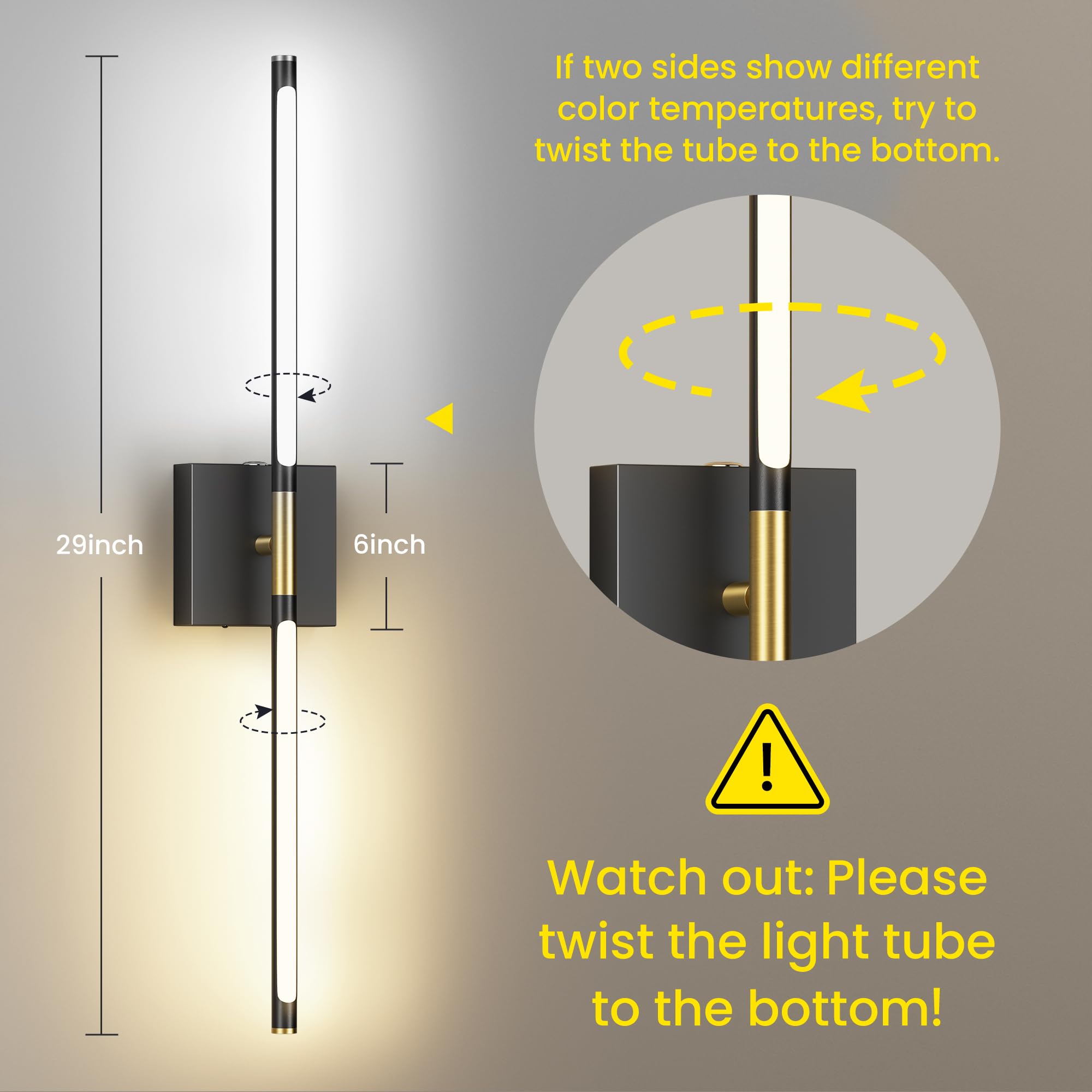 SyncGlow wall sconce with remote control for easy dimming and color temperature adjustments