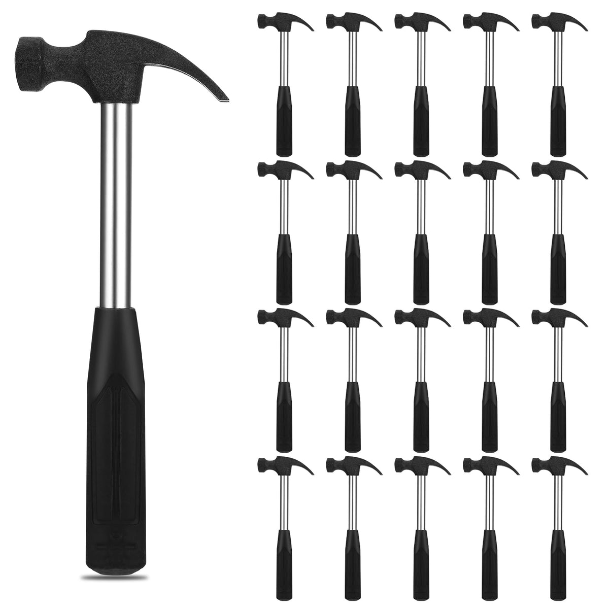SynHHergyx 20-piece claw hammer set in a compact design for easy storage.