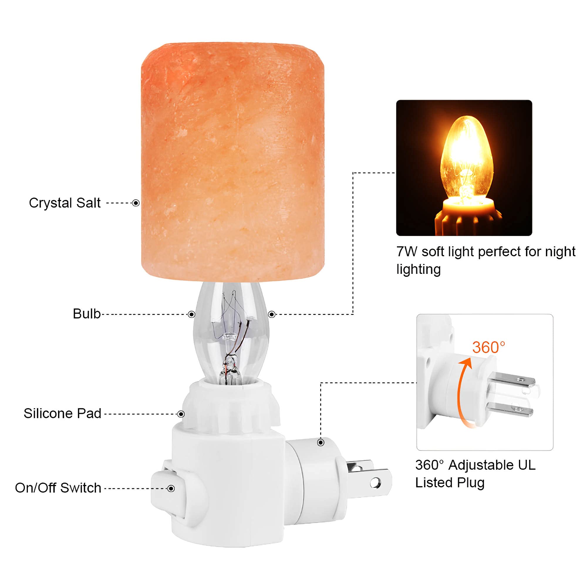 Syntus Himalayan Salt Lamp glow provides warm amber light for cozy spaces.