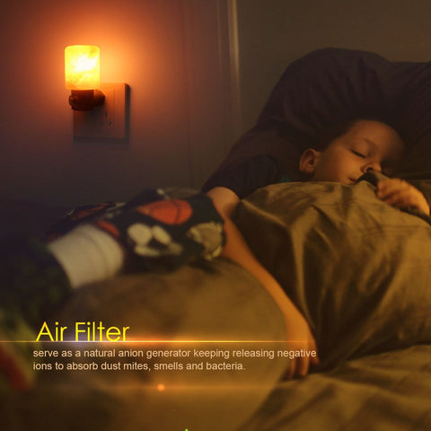 Syntus salt lamp warm night light creates relaxing evenings.