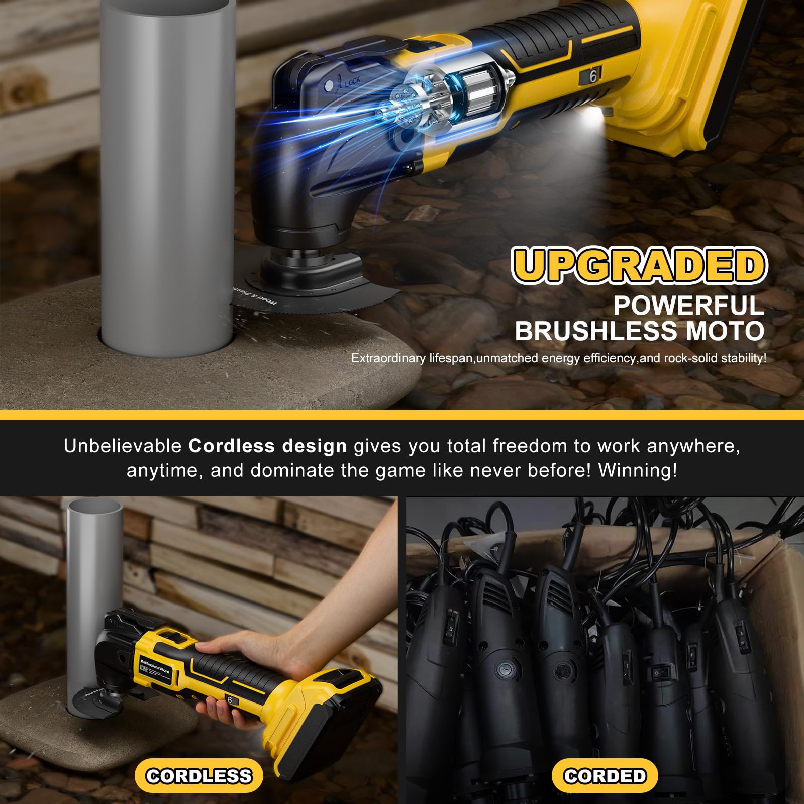 Synxiter flexible scraper attachment for fast material removal.