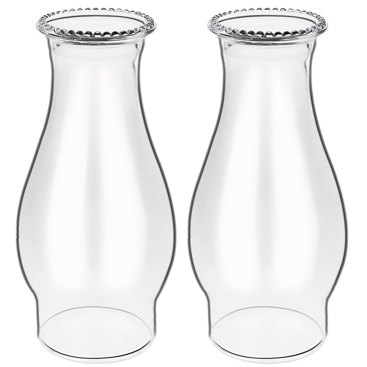 SYOENK 3x8.25 inch wave chimney front view for bright, steady flame.