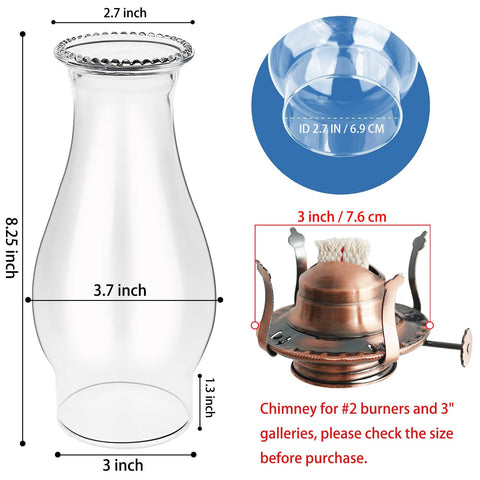 SYOENK wave chimney side view shows elegant glass shaping for classic décor.