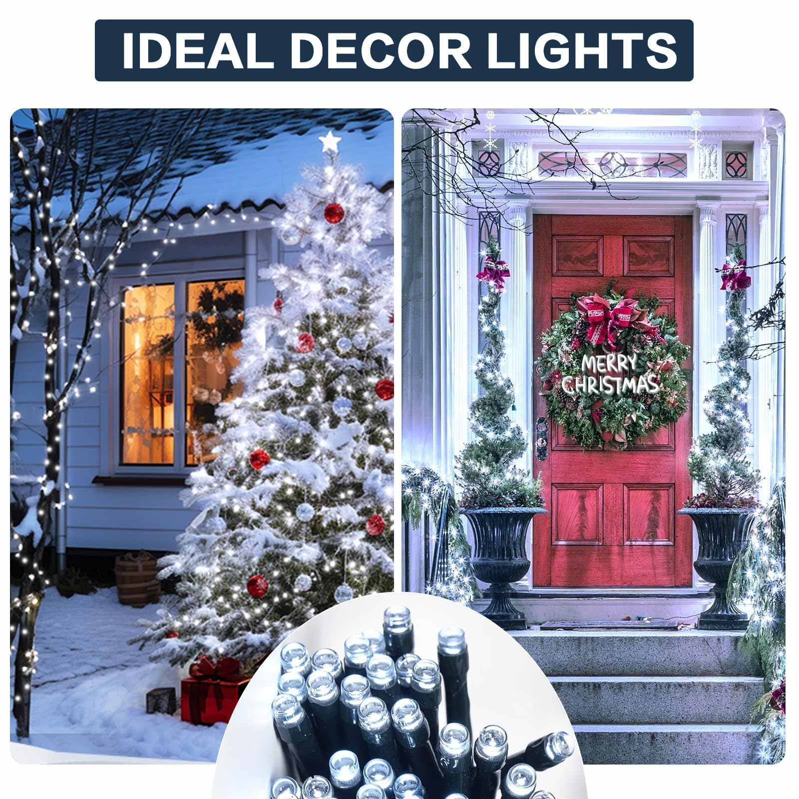 SyouHome 236ft solar light chain offers versatile wrap-around decor for trees and balconies.